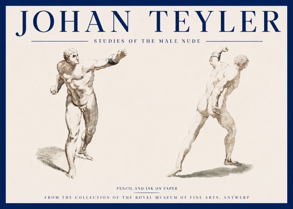 Johan Teyler Studies of the Male Nude No3 - Plakat