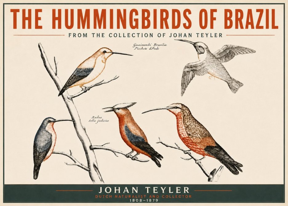 Johan Teyler The Hummingbirds of Brazil from the Collection of Johan Teyler No5 - Plakat