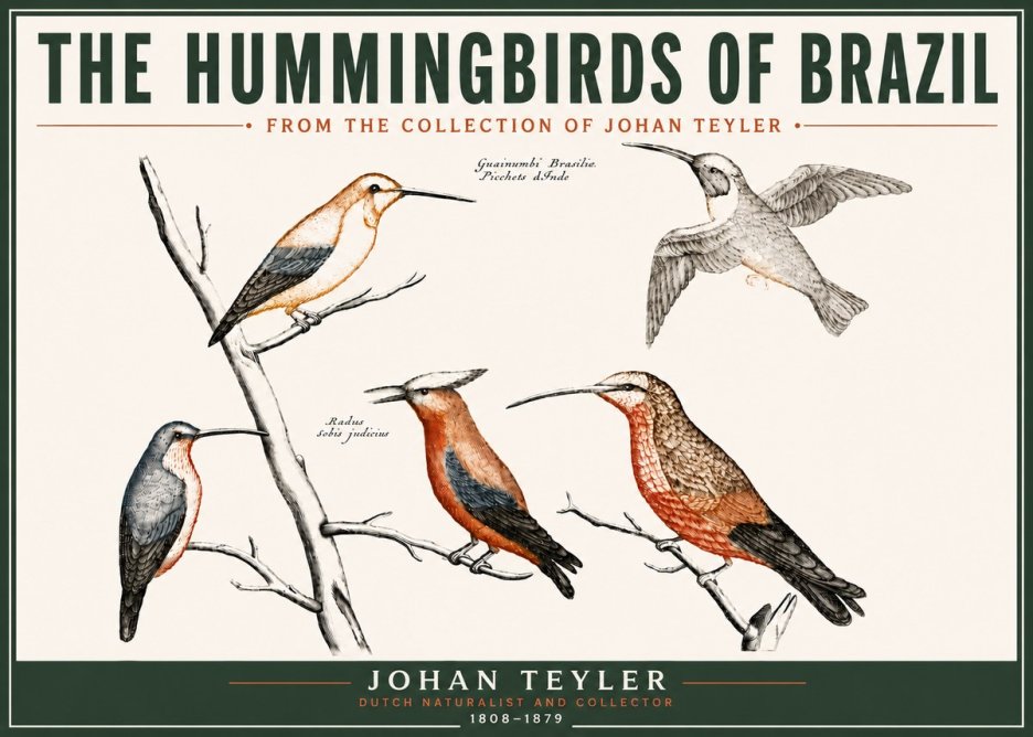 Johan Teyler The Hummingbirds of Brazil from the Collection of Johan Teyler No6 - Plakat