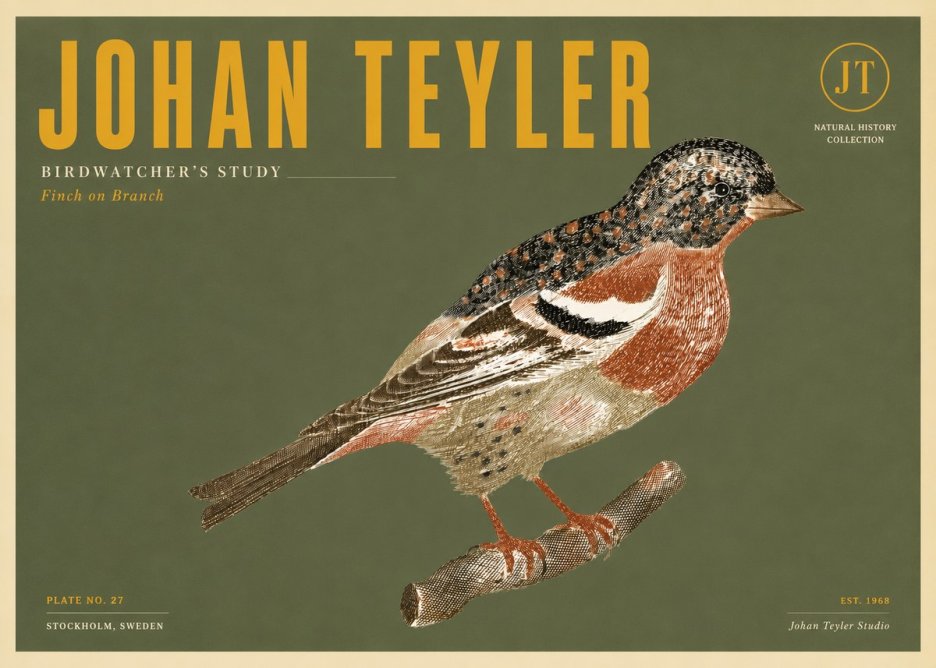 Johan Teyler Finch on Branch No5 - Plakat