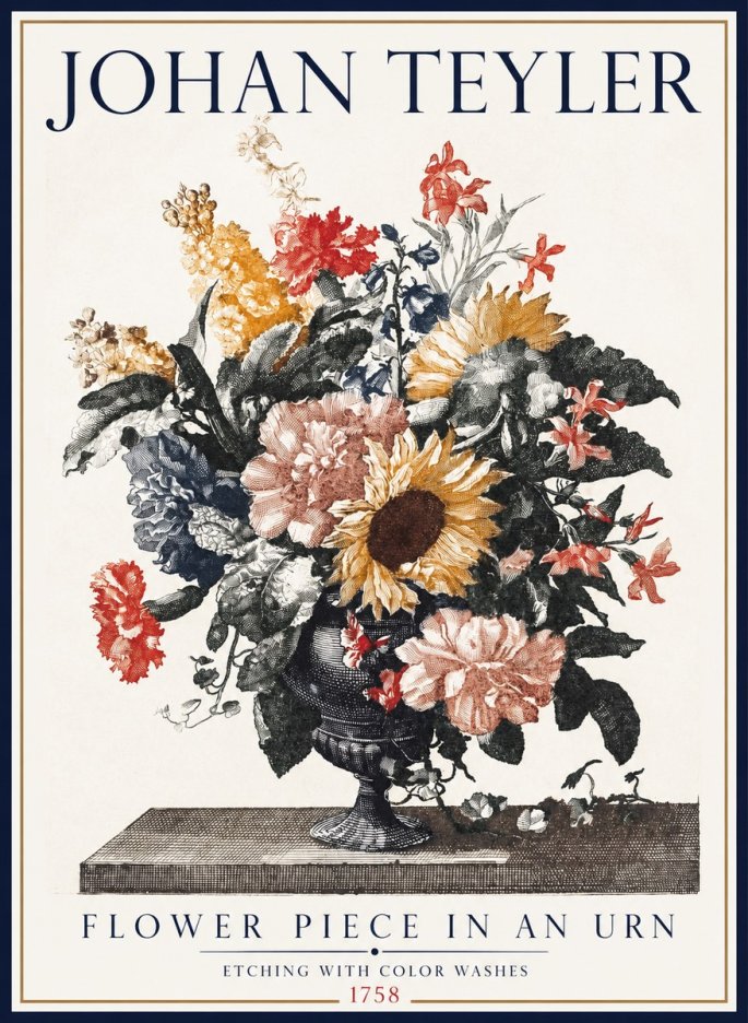 Johan Teyler Flower Piece in an Urn I No1 - Plakat