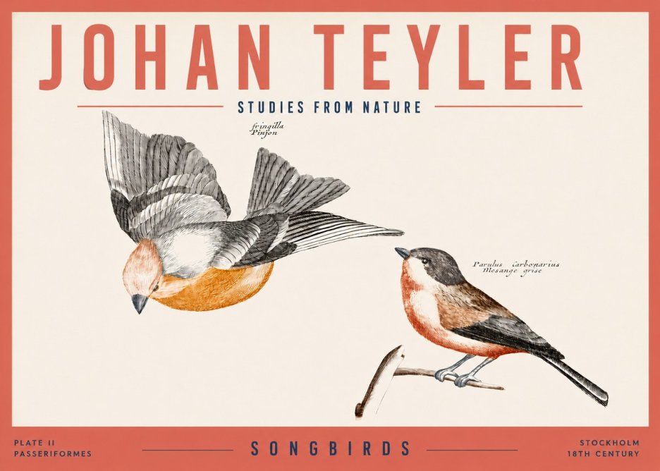 Johan Teyler Songbirds - Plate Ii No3 - Plakat