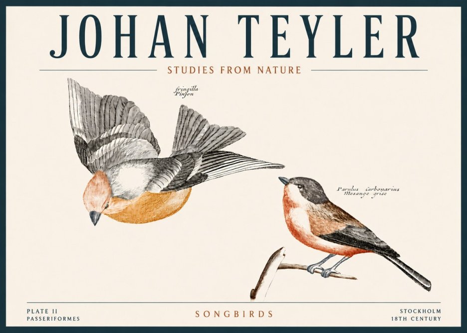 Johan Teyler Songbirds - Plate Ii No4 - Plakat