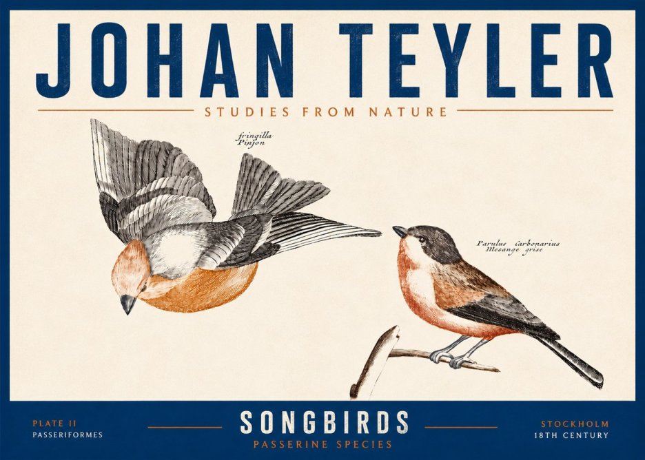 Johan Teyler Songbirds - Plate Ii No6 - Plakat
