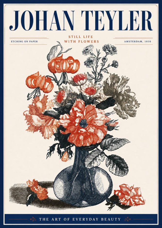 Johan Teyler Still Life with Flowers No5 - Plakat