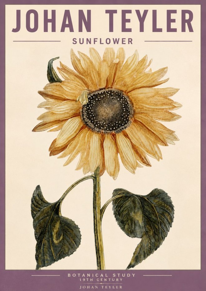 Johan Teyler Sunflower No5 - Plakat