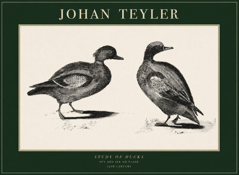 Johan Teyler Study of Ducks No1 - Plakat