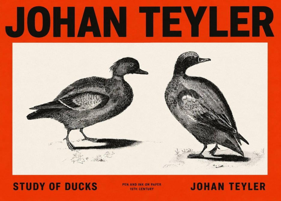 Johan Teyler Study of Ducks No2 - Plakat