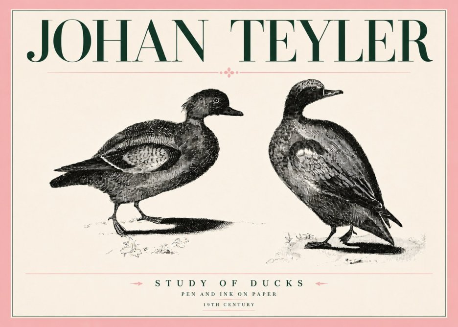 Johan Teyler Study of Ducks No5 - Plakat