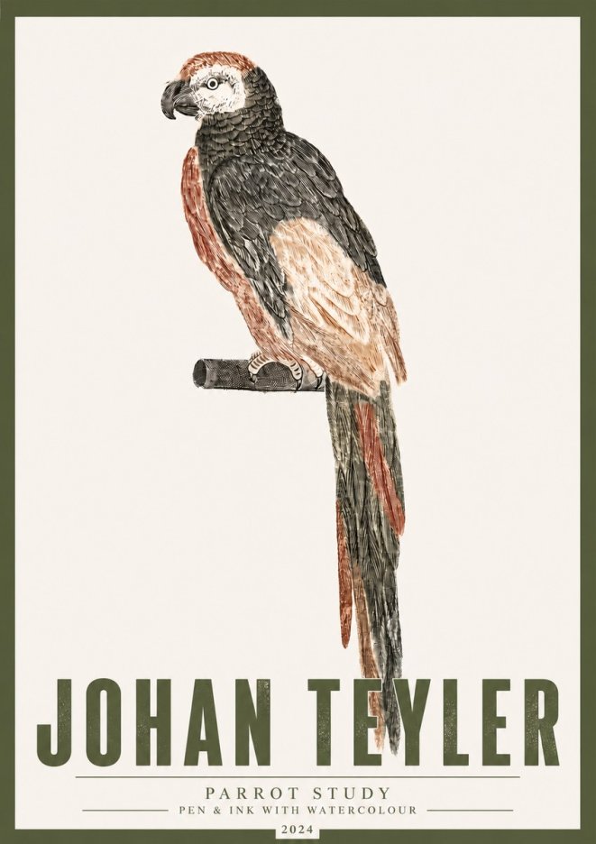 Johan Teyler Parrot Study II No4 - Plakat