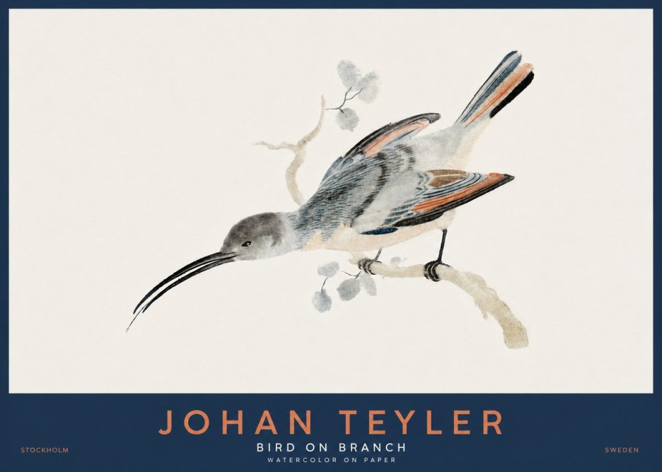 Johan Teyler Bird on Branch I No2 - Plakat
