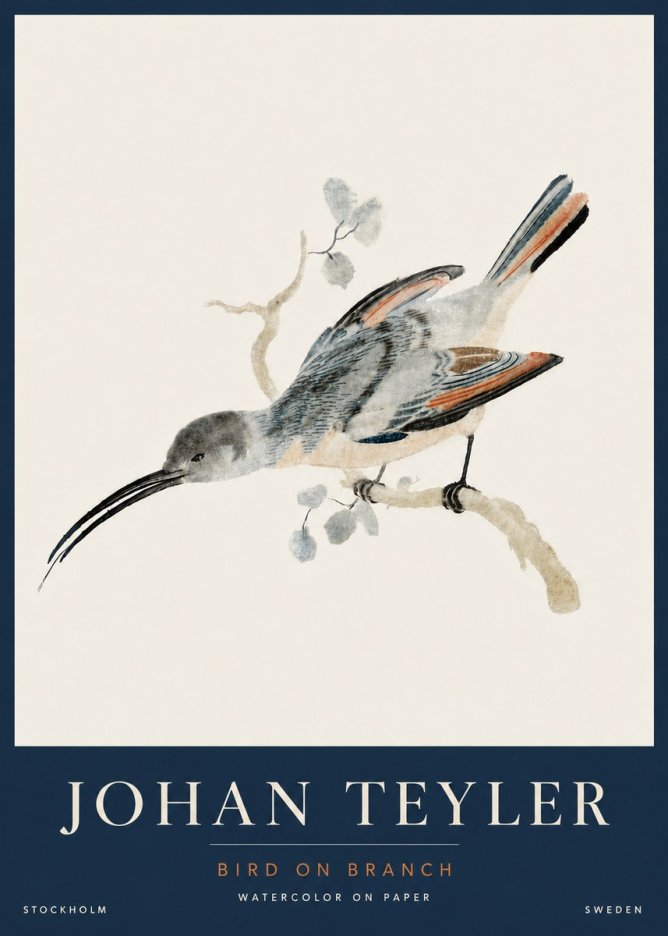 Johan Teyler Bird on Branch I No5 - Plakat