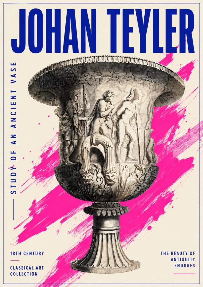 Johan Teyler Study of an Ancient Vase No4 - Plakat