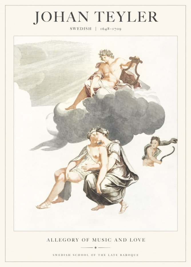Johan Teyler Allegory of Music and Love No1 - Plakat