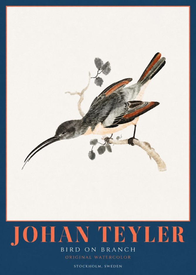 Johan Teyler Bird on Branch II No2 - Plakat