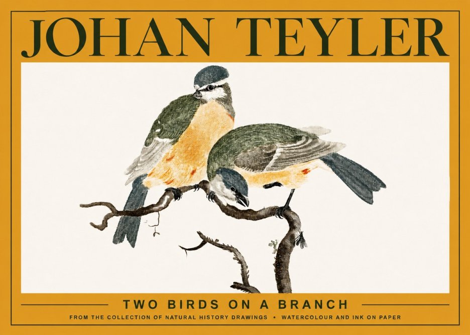 Johan Teyler Two Birds on a Branch No3 - Plakat
