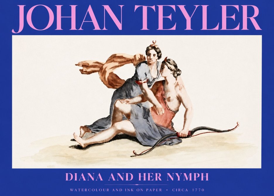 Johan Teyler Diana and Her Nymph No2 - Plakat