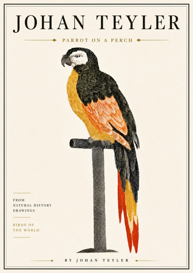 Johan Teyler Parrot on a Perch No6 - Plakat