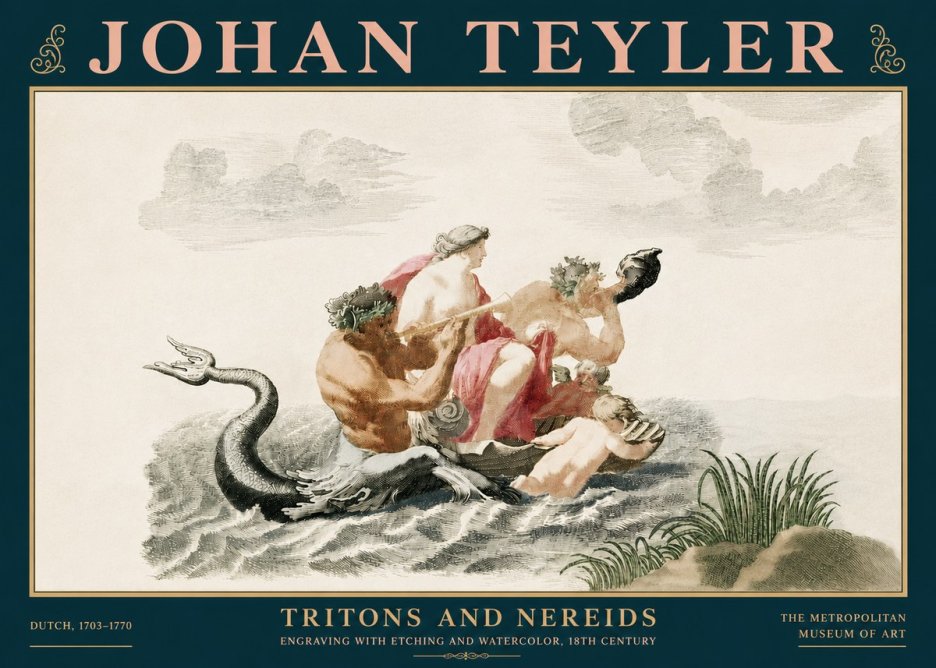 Johan Teyler Tritons and Nereids No5 - Plakat
