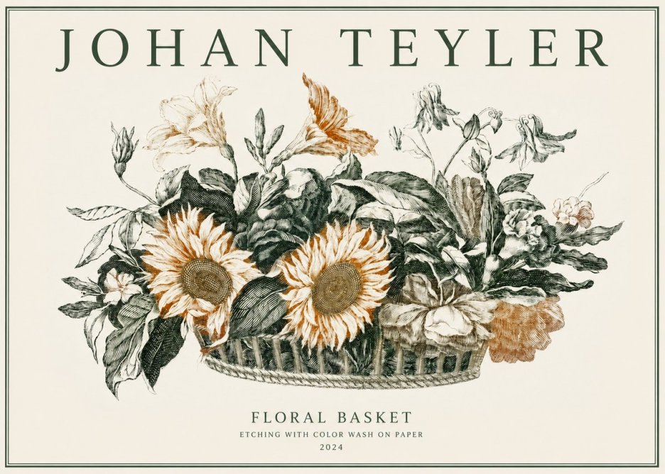 Johan Teyler Floral Basket No2 - Plakat