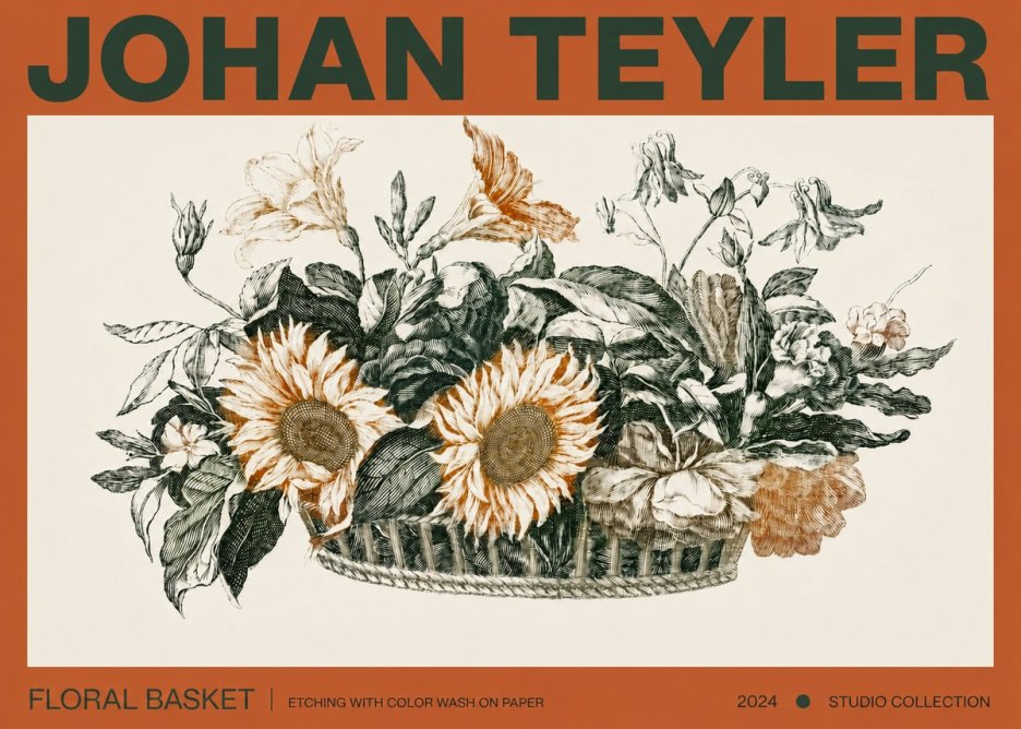 Johan Teyler Floral Basket No3 - Plakat