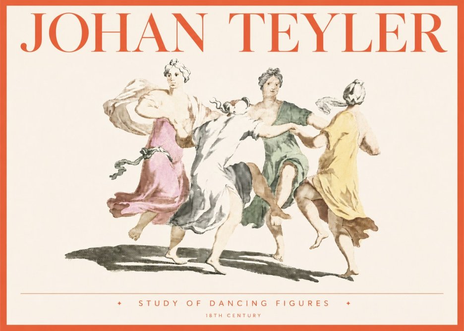 Johan Teyler Study of Dancing Figures No4 - Plakat