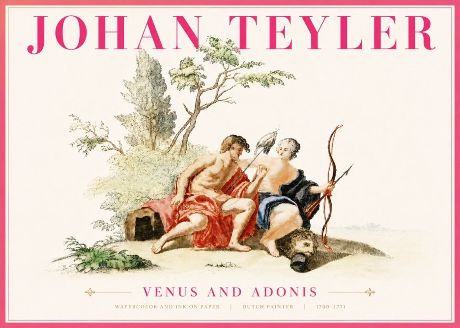 Johan Teyler Venus and Adonis No6 - Plakat
