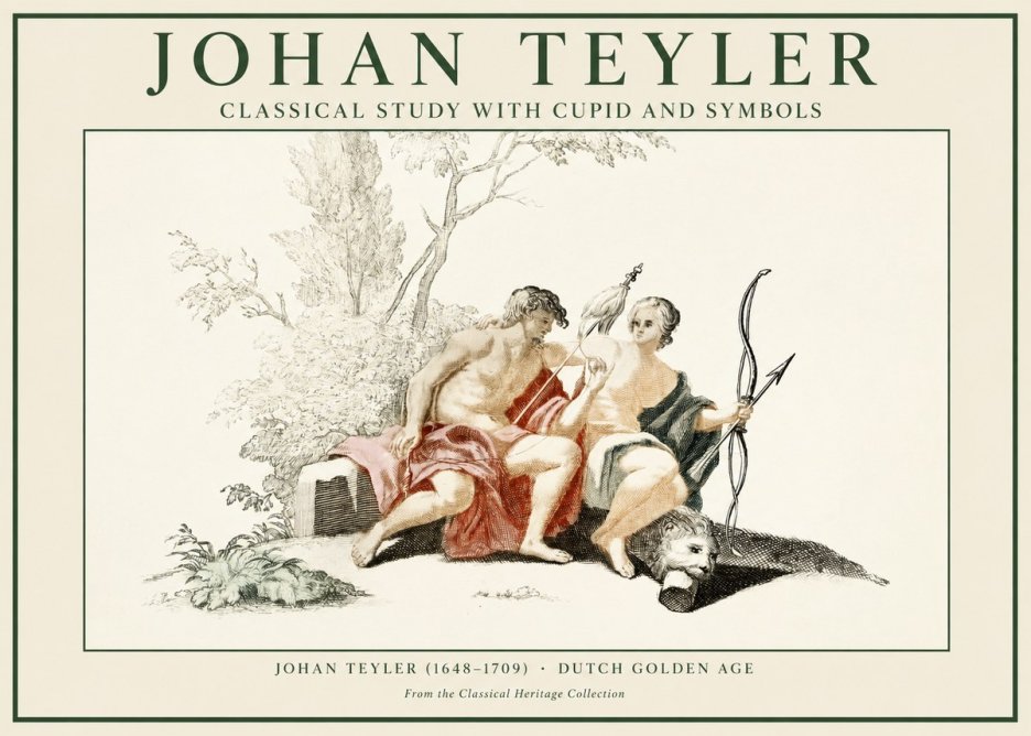 Johan Teyler Classical Study with Cupid and Symbols No1 - Plakat