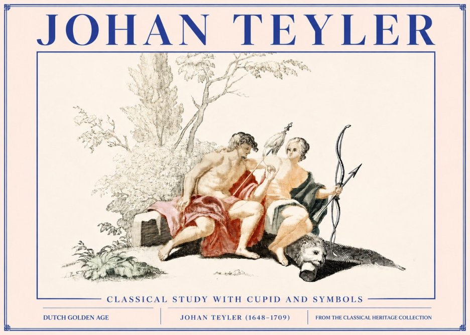 Johan Teyler Classical Study with Cupid and Symbols No3 - Plakat