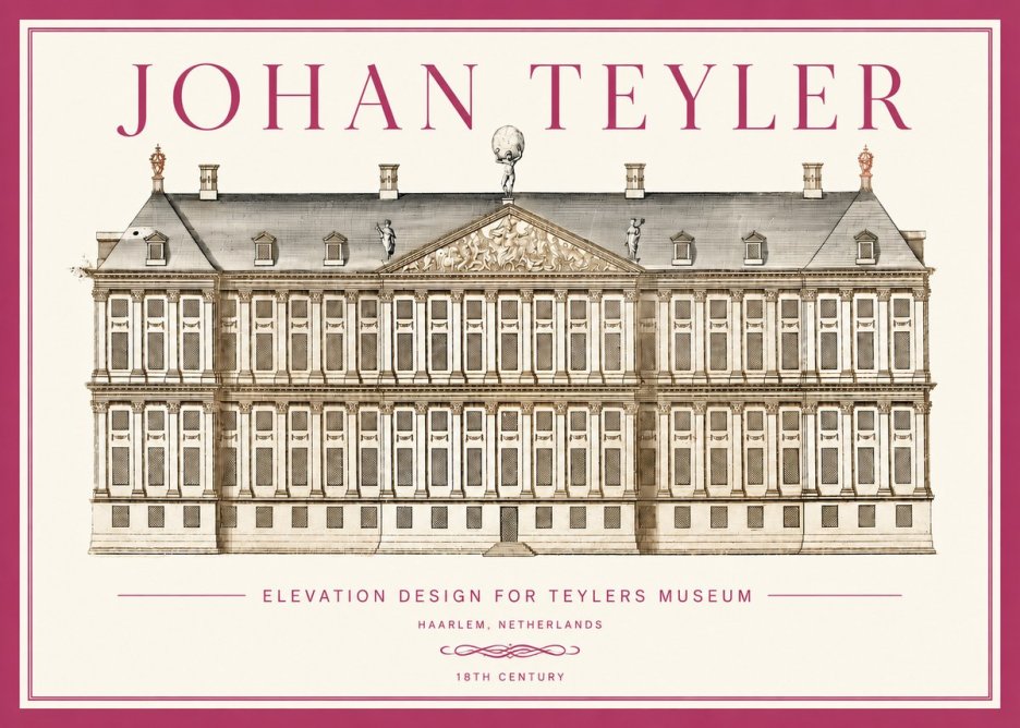 Johan Teyler Elevation Design for Teylers Museum, Haarlem No3 - Plakat