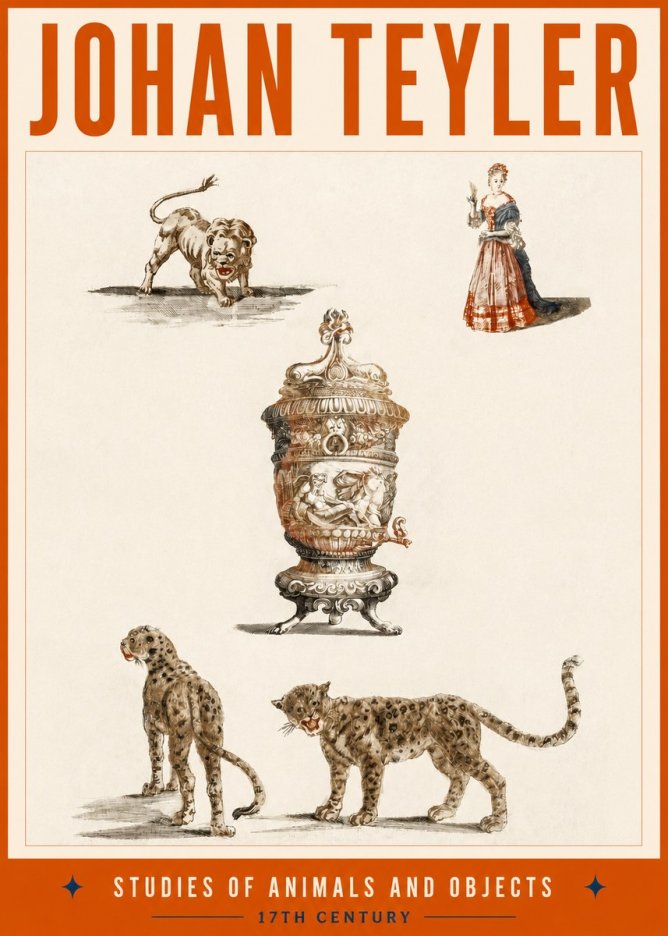 Johan Teyler Studies of Animals and Objects No2 - Plakat