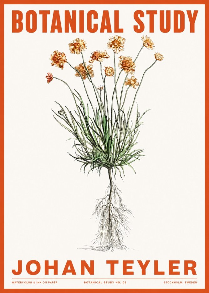 Johan Teyler Botanical Study No. 01 No2 - Plakat