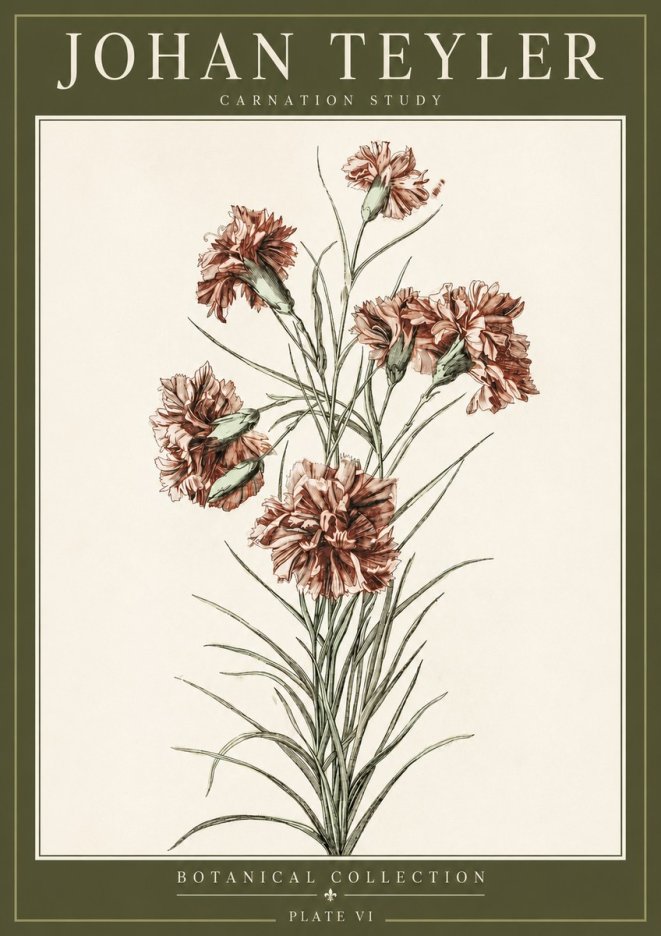 Johan Teyler Carnation Study No3 - Plakat