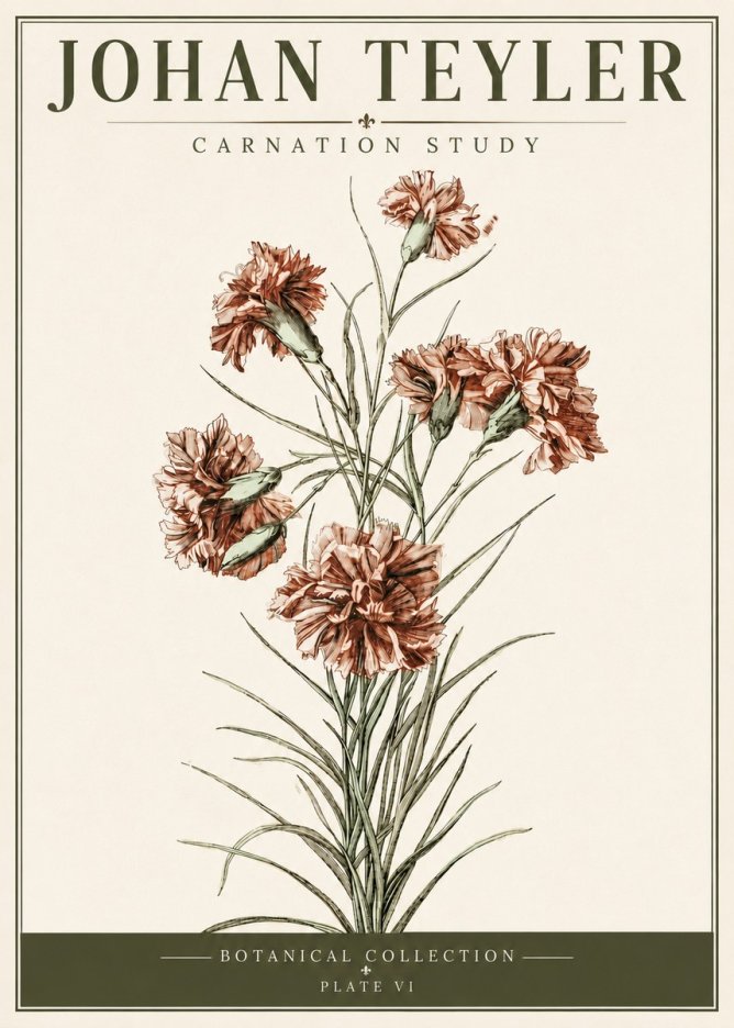 Johan Teyler Carnation Study No6 - Plakat