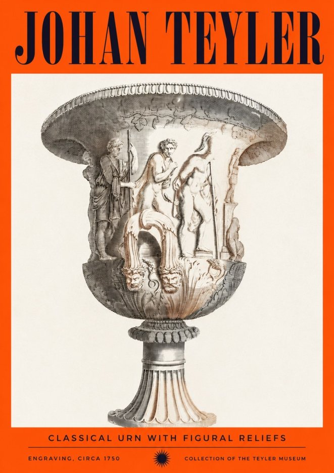 Johan Teyler Classical Urn with Figural Reliefs I No2 - Plakat