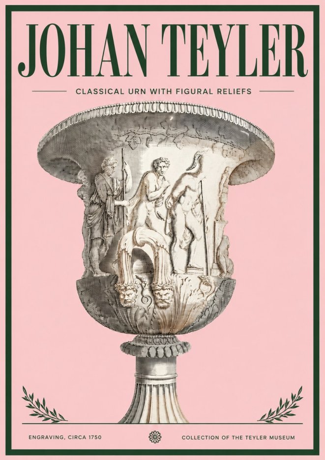 Johan Teyler Classical Urn with Figural Reliefs I No4 - Plakat