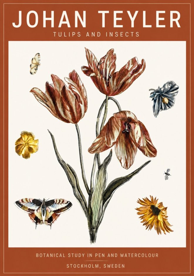Johan Teyler Tulips and Insects No4 - Plakat