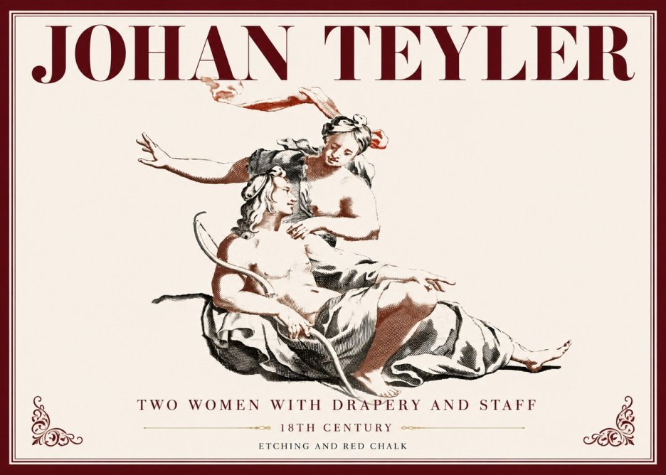 Johan Teyler Two Women with Drapery and Staff No6 - Plakat