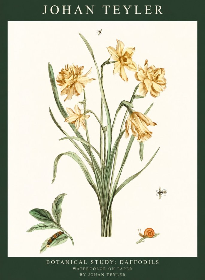 Johan Teyler Daffodils No3 - Plakat
