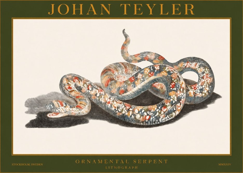 Johan Teyler Ornamental Serpent No1 - Plakat