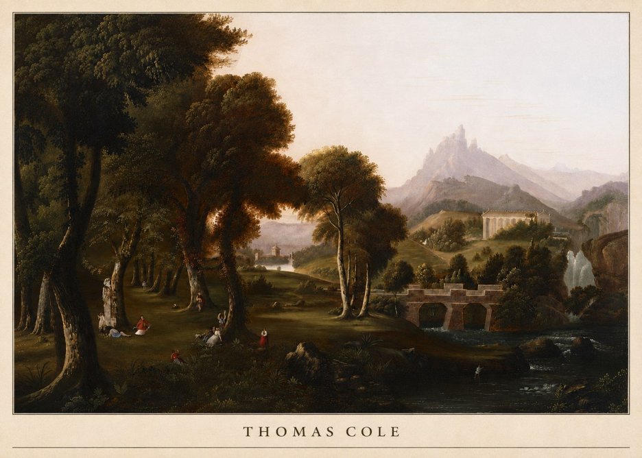 Thomas Cole The Old Mill, Sunset No5 - Plakat