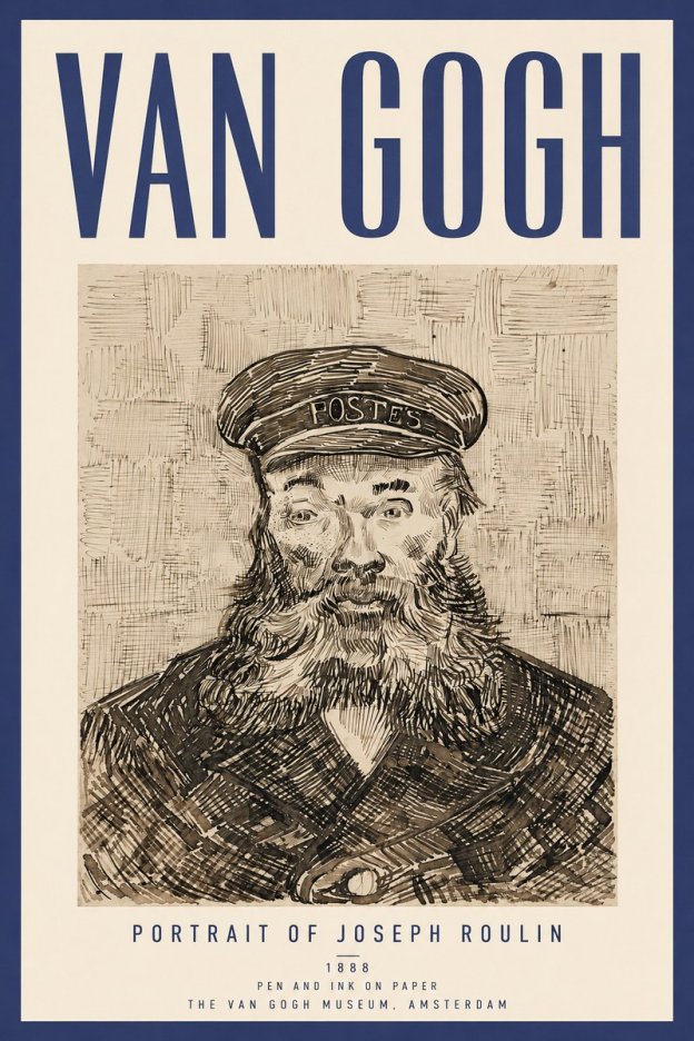 Van Gogh Portrait of Joseph Roulin I No4 - Plakat