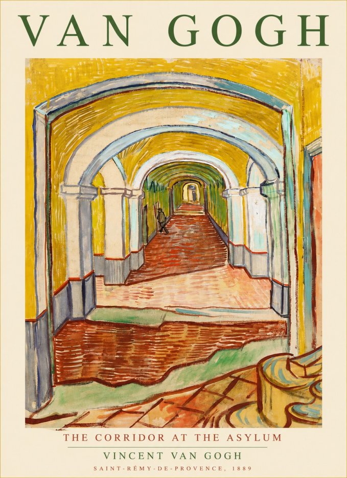 Van Gogh The Corridor at the Asylum No3 - Plakat