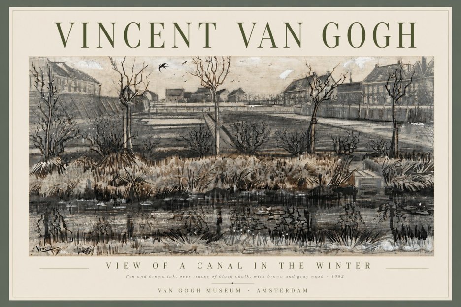Van Gogh View of a Canal in the Winter No6 - Plakat