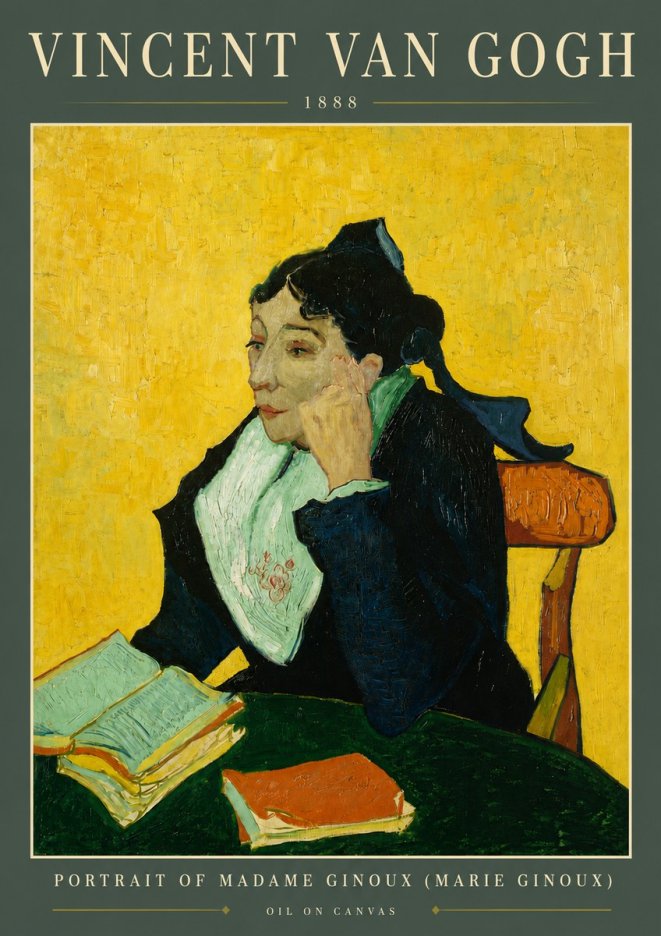Van Gogh Portrait of Madame Ginoux (Marie Ginoux) No5 - Plakat