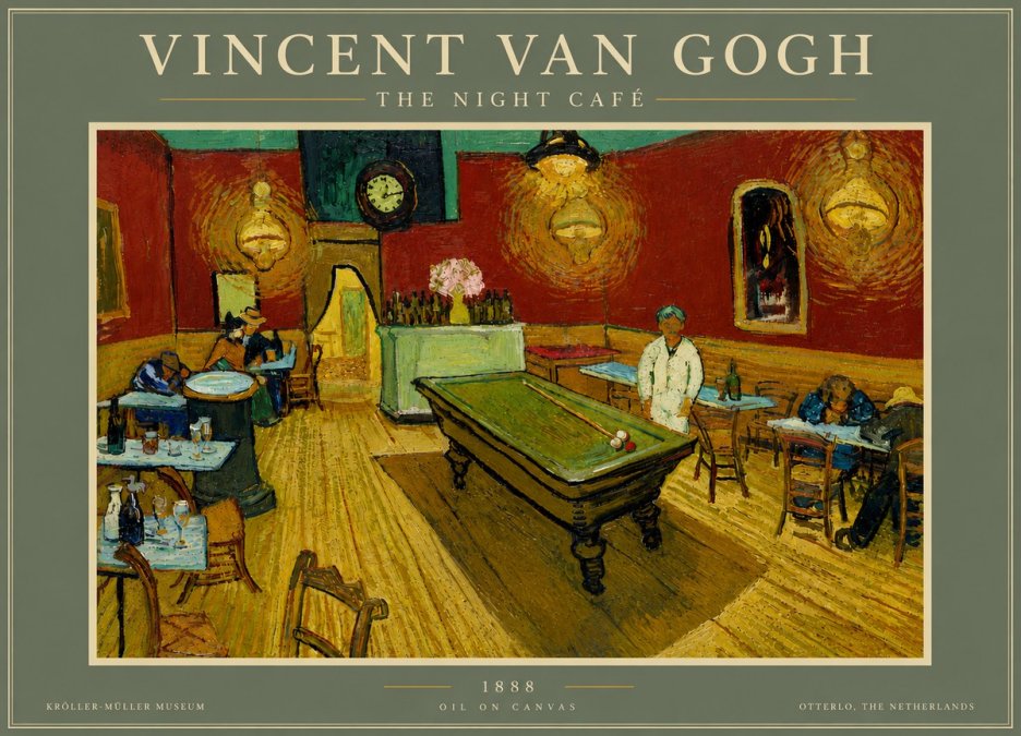 Van Gogh The Night Café II No6 - Plakat