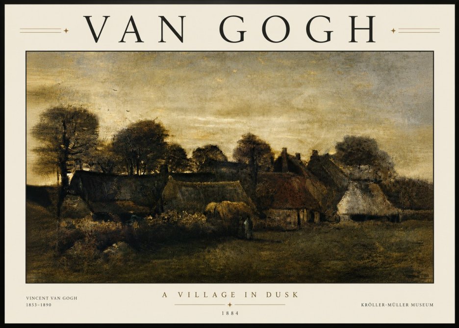 Van Gogh A Village in Dusk No6 - Plakat