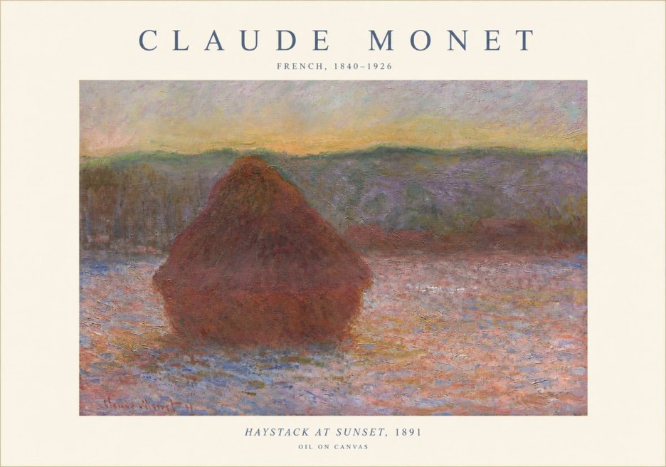 Monet Haystack at Sunset, 1891 No1 - Plakat