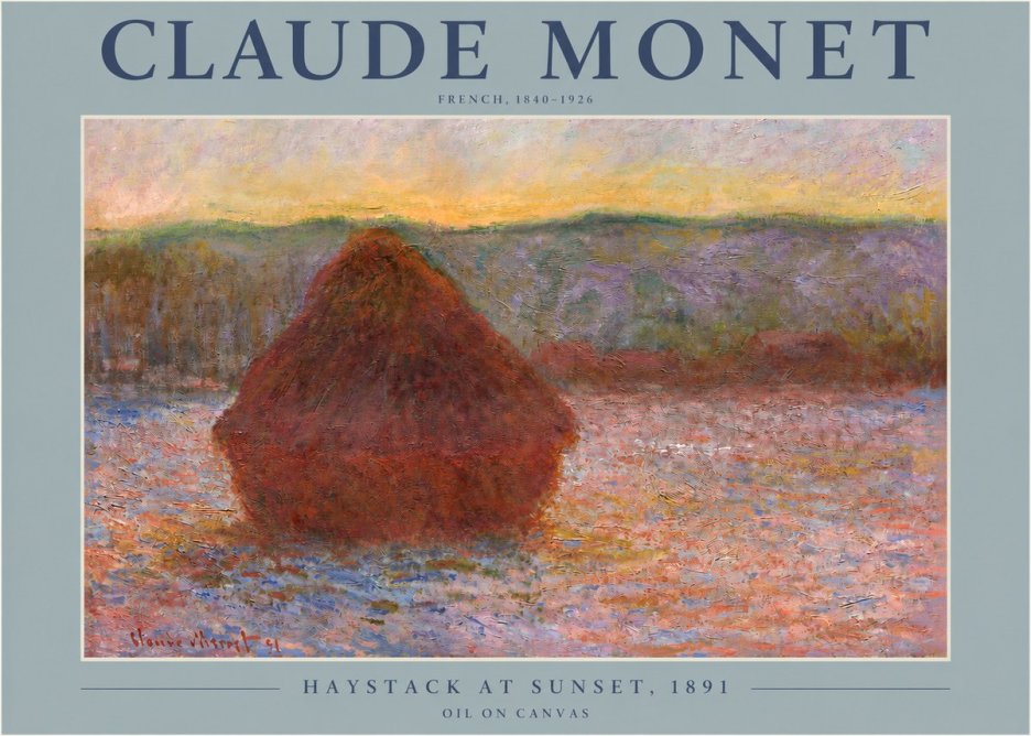 Monet Haystack at Sunset, 1891 No2 - Plakat