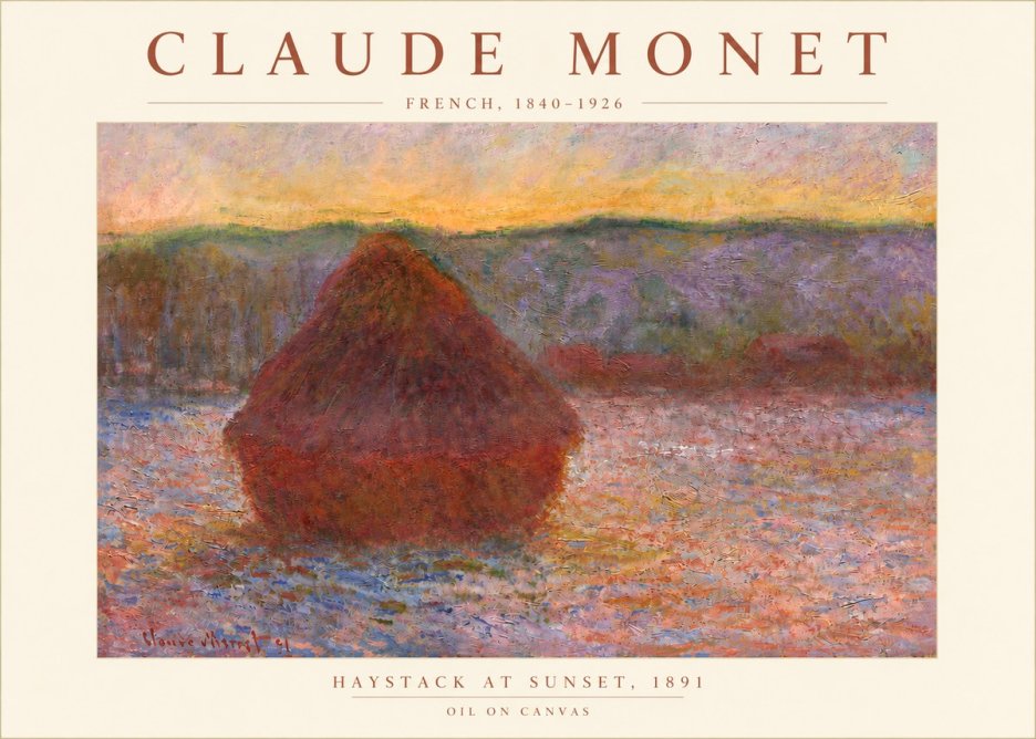 Monet Haystack at Sunset, 1891 No3 - Plakat